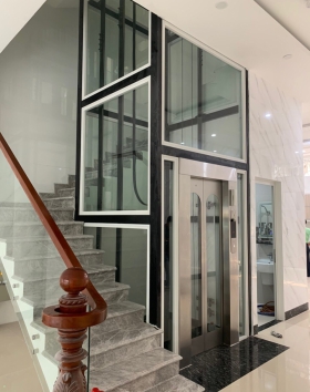 THANG MÁY GIA ĐÌNH THIẾT KẾ LỒNG KÍNH